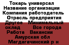 Токарь-универсал › Название организации ­ Компания-работодатель › Отрасль предприятия ­ Другое › Минимальный оклад ­ 1 - Все города Работа » Вакансии   . Амурская обл.,Магдагачинский р-н